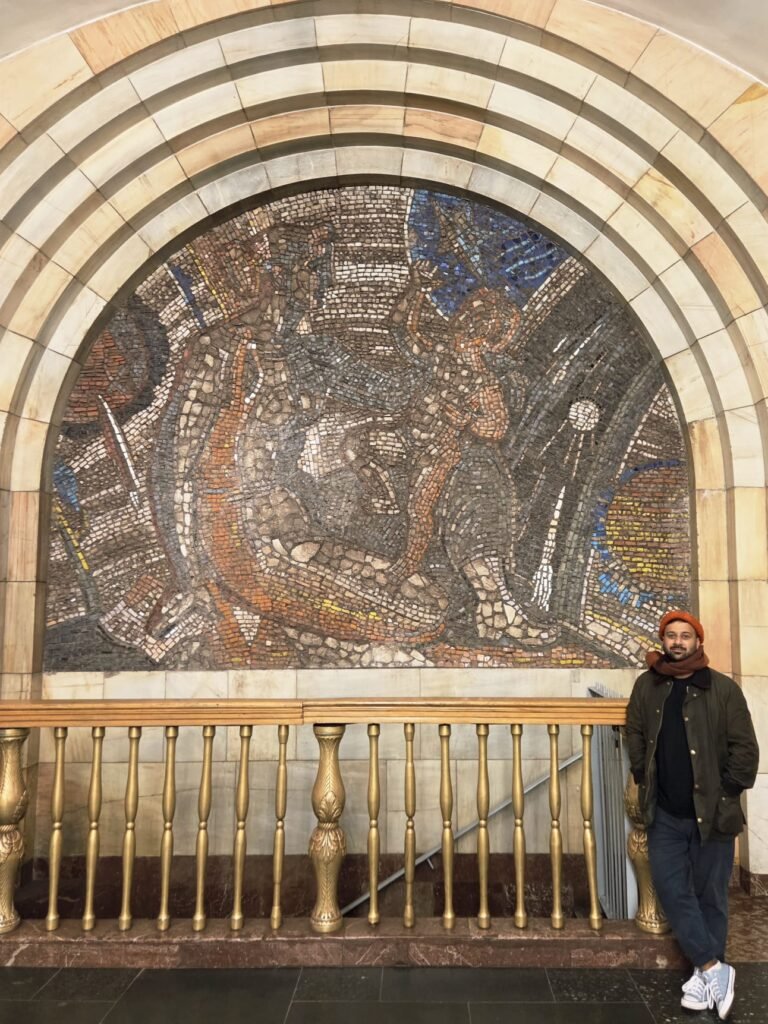 Morning of the space age 
soviet mosaic
Moscow metro 